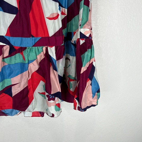 Marc Jacobs Women's Silk Blend Tiered Abstract A-Line Skirt Multicolor Size 6 - Picture 5 of 11